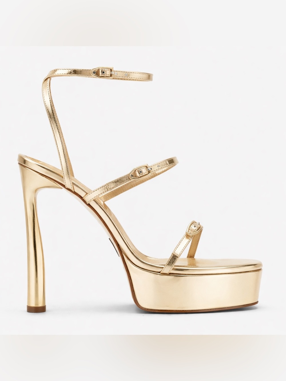 Paul Andrews Heels- Metallic Gold Platform Strappy High Heel Sandals